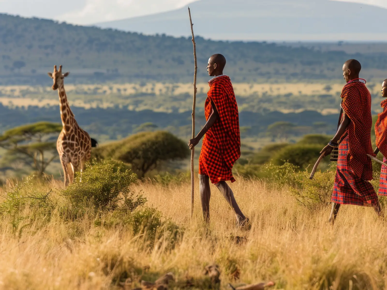 Maasai herders on a community conservancy